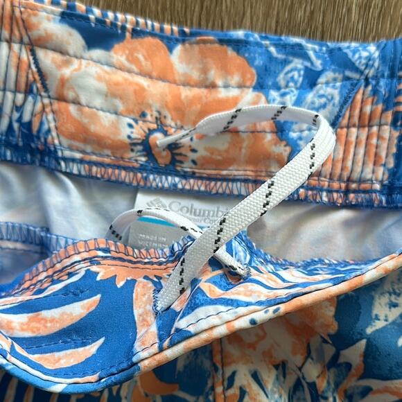Columbia PFG Tidal Shorts Blue & Orange Floral Size Small UPF 50 - Picture 3 of 6